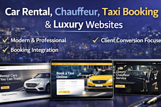 taxi booking website, car rental website, chauffeur website, or luxury website