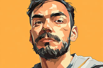 draw vector cartoon portrait of you