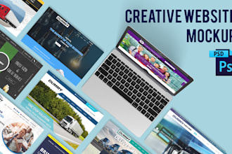 design modern web template or website mockup in PSD