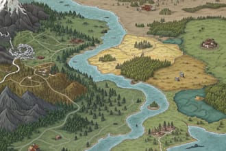 o fantasy city map for dnd map illustration world vector map