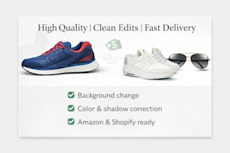 do professional product image editing for amazon shopify