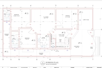 redraw 2d autocad floor plan and architectural blueprints for building permits