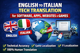translate english to italian for software, apps, websites and games