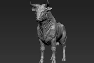 sculpt 3d animal statue, creature model, lifelike model for 3d printing, stl