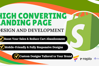 design a high converting shopify landing page, sales funnel and shopify website