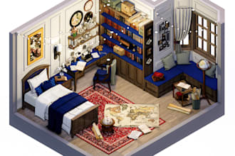 create a premium 3d isometric illustration