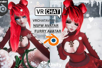 do vrc commission, vr character, furry avatar, vrchat avatar, nsfw, 3d model