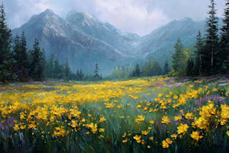 paint landscape in oil painting