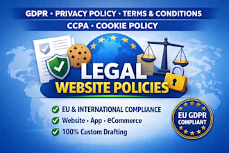 write gdpr, ccpa, italian website privacy policy and terms and conditions