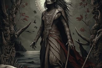 illustrate unique fantasy horror characters and creatures