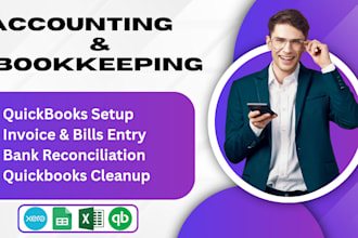 do cleanups, setups, bookkeeping in quickbooks and xero