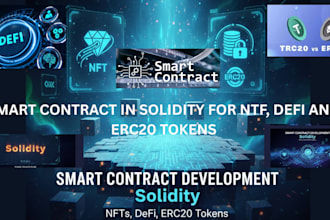 create smart contract in solidity for ntf, defi, and erc20 tokens