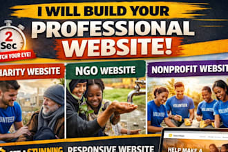 design nonprofit website, charity website, or ngo website with a donation system
