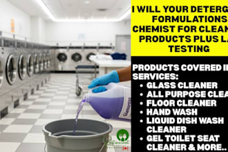 your detergent formulations chemist for cleaning products plus lab testing