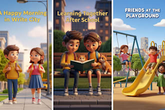 do  3d illustration children story book drawing kids and book cover design 2d