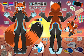 furry ref sheet fursona ref sheet anthro ref sheet furry reference sheet anime