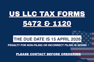 prepare and file form 1120 and 5472 for foreign owned US llc