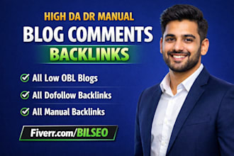 120 high da manual blog comments low obl backlinks for SEO