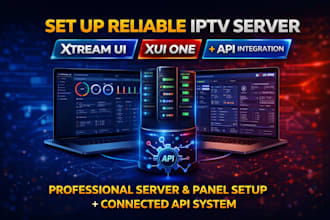 set up a reliable iptv server using xtream UI, xui one, and API integration