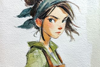 make and paint an original watercolor portrait for you