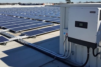 vray 3d commercial building,exterior rooftop solar power,industrial park render