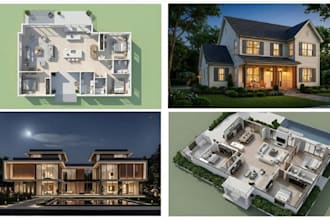 do 3d rendering for exterior design and site plan with 3d visualization