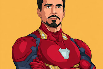 draw superhero cartoon character for you