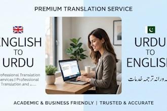 do error free native urdu to english translation