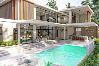 create 3d garden design, backyard plan, swimming pool design and playing ground