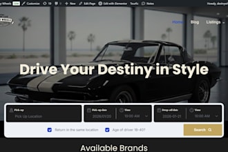 create an automotive, car dealership, auto detailing booking car rental website