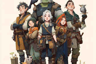 do dnd group party illustration