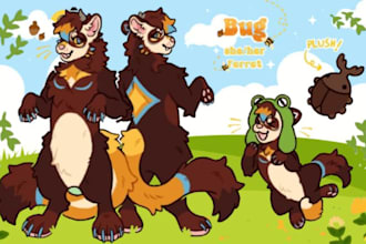 create fursona, furry reference sheet, anthro ref sheet anime ref sheet furry oc