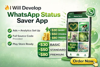 develop a custom whatsapp status saver android app