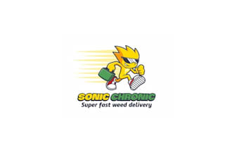 design unique sonic speed weed delivery service logo