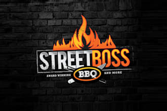 design street boss BBQ restaurant food truck logo