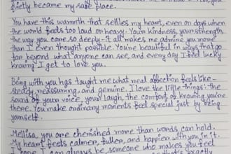 do neat writing for notes, letters, and deliver in PDF