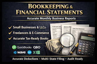 do bookkeeping, prepare financial statements, profit and loss account