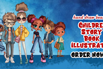 do cute children cartoon illustration for kids