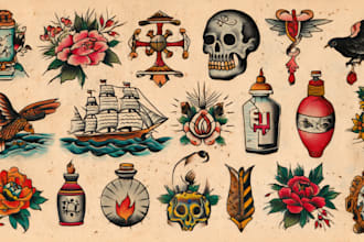 draw american tattoo design old school tattoo
