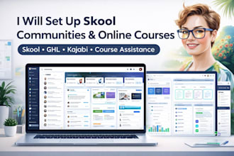 skool community skool set up online course assistance with ghl kajabi course