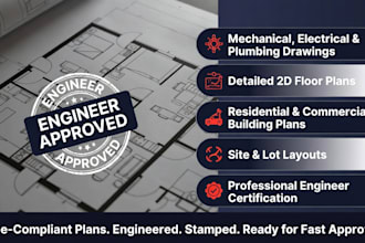 draw stamp architectural structural mep floor plan pe engineer foundation permit