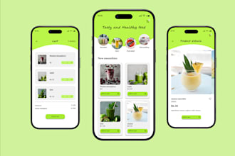 design a modern uxui food eshop mobile app