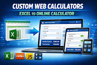 create custom web calculator, excel into website online calculator or converter