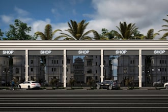 sketchup 3d commercial retail space,vs park building,shop design,vray rendering