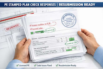 prepare licensed pe stamped plan check responses for resubmission