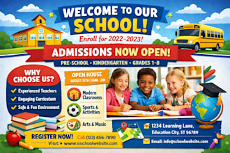 create a stunning school, sports and caregiver flyer for you