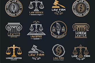 very unique law firm, attorney, lawyer, legal consulting firm logo in 18 hrs