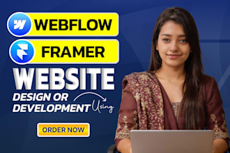 design or develop modern framer or webflow website or do figma to framer