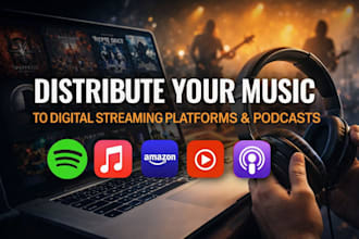distribute your music to digital streaming platforms podcast dj set, metal, rock