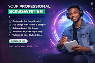 do african edm, edm pop, pop music song, with trap or hook vocal hook